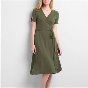 Gap Green Wrap Dress Large
